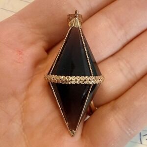 14kt Yellow Gold Plumb Bob Cut Smokey Quartz Pendant